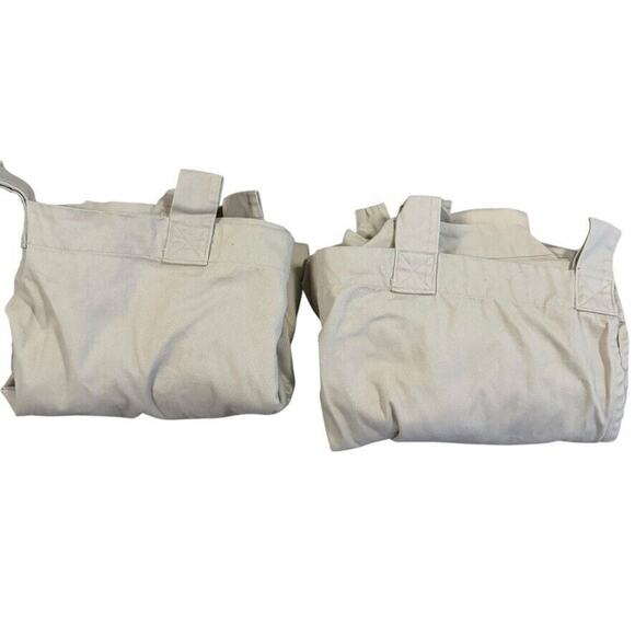 Set of 2 Woolrich Thick Cotton Twill Khaki Curtain Tab Panels Beige 52" x 80" - Picture 1 of 9
